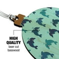 thumbnail image 3 of Cute Kawaii Dolphins Pattern Wood Christmas Tree Holiday Ornament, 3 of 6