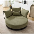 thumbnail image 2 of Green Round Swivel Accent Chair / 500 lbs Weight Capacity / Family Gathering, 2 of 5