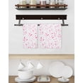 thumbnail image 3 of Pink Leaf Kitchen Dish Towels for Drying Dishes Set of 2, Modern Botanical Foliage Plant Country Flower Waffle Weave Microfiber Hand Tea Bathroom Towels Quick Dry & Absorbent Towel 15.7x23.6, 3 of 7