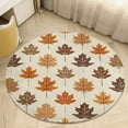 thumbnail image 4 of Autumn Harvest Maple Leaves Thanksgiving Round Small Area Rug, Print Non Slip Washable Floor Mat, Soft Throw Rug for Living Room, Powder Room Entryway, Bathroom, Bedside, 4 of 6