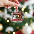 thumbnail image 2 of ViciArt Vintage Sewing Machine Ornament – Christmas Tree Decoration, Acrylic or Fiber Wood, Crafter Gift, 2 of 4