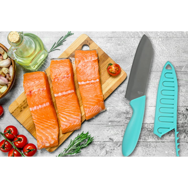 .com: Misen Kitchen Knife Set - 5 Piece Professional Chef Knife Set  with Serrated Knife, Paring Knife, Santoku Knife and Utility Knife, Blue:  Home & Kitchen