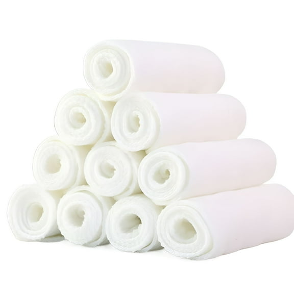 AUQ 10Pcs Muslin Burp Cloths Baby Washcloths Cotton 3 Layers Super Soft and Absorbent Cloth Diaper, 12.60x 4.72inch