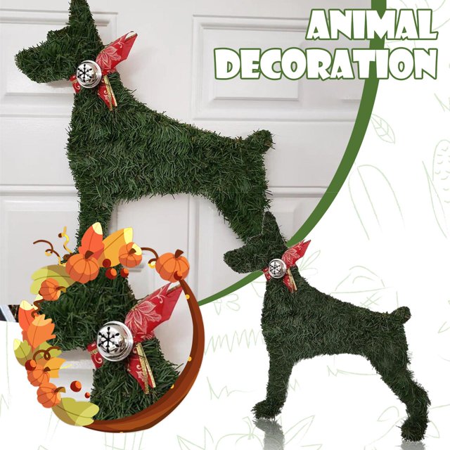 Decoración de Amales Colgante Guirnalda, Ligero Decorativo Reutilizable Montaje Artificial Hecho a Decoraciones Naturales Estatuil Corona P Perro de pie Soledad Guirnalda colgante