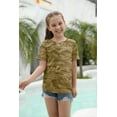 thumbnail image 3 of Sherrylily Girls Short Sleeve Shirts V Neck Criss Cross Tees Kids Casual Tops Camouflage Blouse, 3 of 5