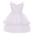 thumbnail image 3 of Baby Girls Infant Organza Tulle Bonnet Cape Baptism Christening Dresses White 18M (TR03K2), 3 of 4