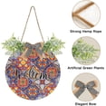 thumbnail image 2 of Coolnut Welcome Sign with Wreath for Front Door, Rustic Round Hanging Welcome Sign, Wall Housewarming Gift for Home 11.8in, Talavera Ceramic Tile Home Decor, 2 of 7