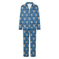 thumbnail image 5 of Jkety Family Christmas Pajamas Matching Sets Satin Long Sleeve Holiday Casual Lounge Soft Xmas Silk Pjs Two Piece Sets, 5 of 7