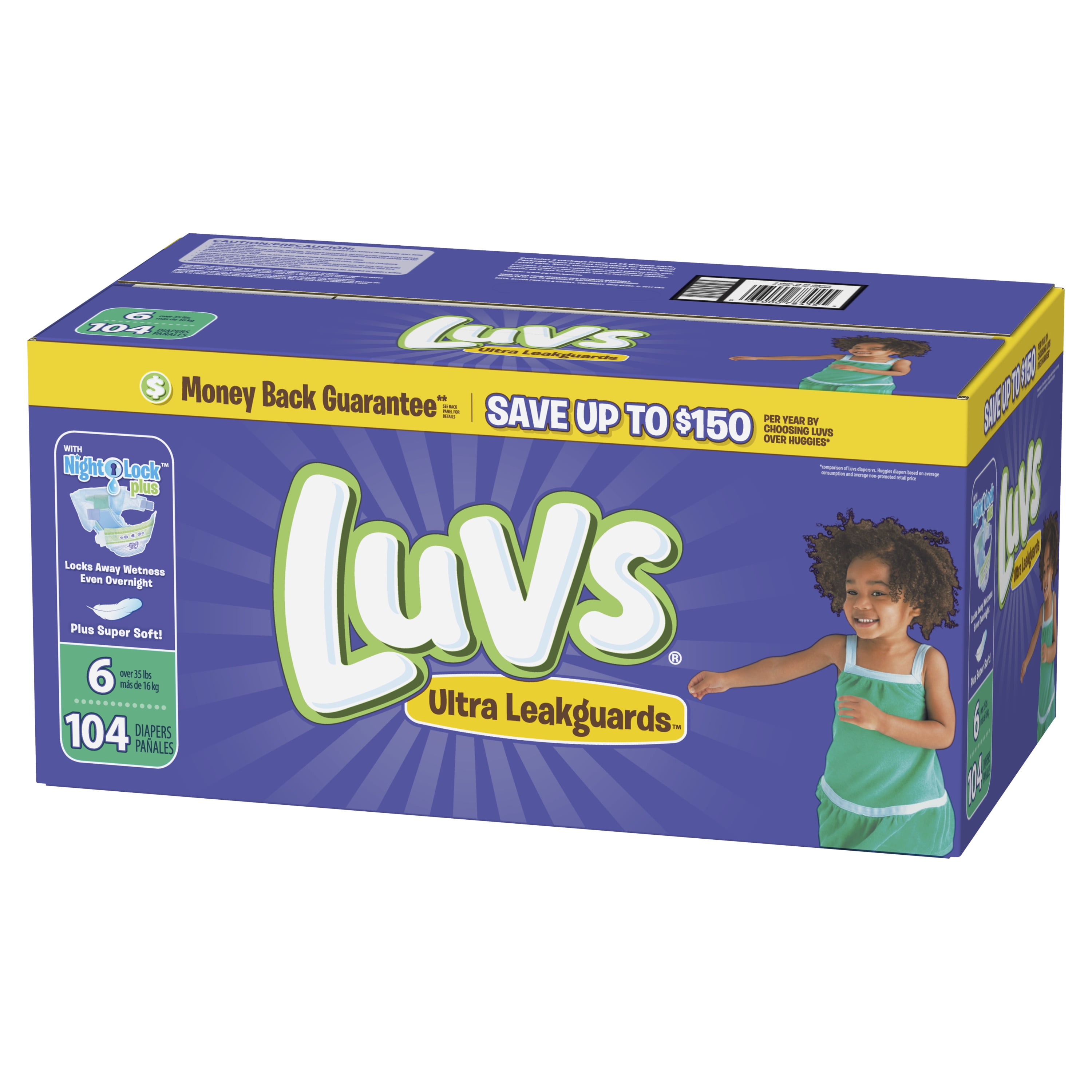 Luvs Ultra Leakguards Diapers Size 6 104 Count Walmart Inventory