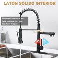 thumbnail image 2 of Grifo para Fregadero con 2 Salidas Mezcladora para Cocina De Acero Inoxidable, Tirar del Anillo Libera las Manos, Grifos Monomando Desplegable Llaves para Incluye 2 Mangueras Fría y Caliente, 2 of 7