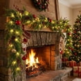 thumbnail image 5 of Mixed Color Pine & Cypress Vine Garland - Artificial Greenery with 20 LED Button Lights (Battery Included), Flexible Home & Dining Table Decor, Window Ornaments for Christmas, 68.9in, Green, 5 of 7