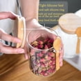 thumbnail image 4 of Tarros de vidrio con tapa herm&eacute;tica y cuchara, recipientes de vidrio para almacenamiento de alimentos, recipientes de avena con tapas, tarros decorativos de cocina para az&uacute;car, e, 4 of 9