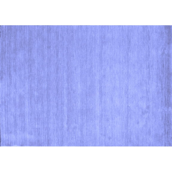 Ahgly Company Indoor Rectangle Solid Blue Modern Area Rugs, 4' x 6'