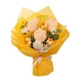 thumbnail image 4 of Ramo de flores de Flores artificiales con flores de punto de Flores de imitación para primavera, cumpleaños, novia, día de San Amarillo Sunnimix Centros de mesa, 4 of 8