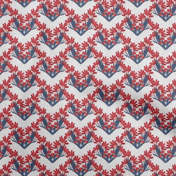 oneOone Georgette Viscose Red Fabric Floral Sewing Material Print Fabric By The Yard 42 Inch Wide