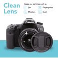 thumbnail image 4 of Foto&Tech 2 Pieces Center Pinch Snap-On Front Lens Cap Cover with Anti Lost String Compatible with Nikon, Sony, Fujifilm, Pentax, Panasonic, Olympus, Other DSLR Camera Lens (39mm), 4 of 7