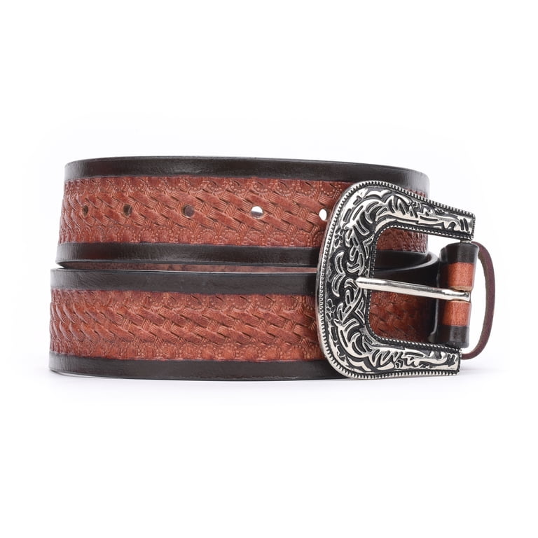 Western Leather Belt Without Buckle – Hand-Tooled Full-Grain  display picture 2