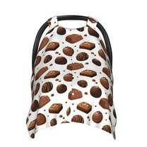 Car Seat Cover Baby - Chocolate Pattern No.9043 Breathable Infant Car Seat Cover for Baby Carseat, Lightweight Comfort Baby Essentials Must Haves Newborn Stuff for Girl Boy