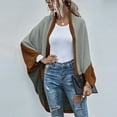 thumbnail image 2 of IROINNID Womens Cardigans Long Sleeve Knitted Sweater Color Contrast Long Sleeve Cardigan Tops,Coffee, 2 of 6