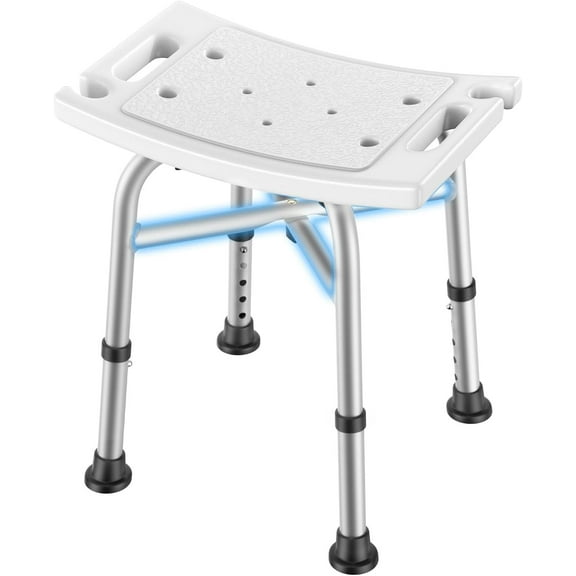 Shower Chair for Inside Shower, Heavy Duty 500LBS Reinforced Shower Stool, 5 Height Adjustable Shower Chair for Elderly and Disabled, Tool-Free Assembly, Shower Bench for Bathtub Shower Stall