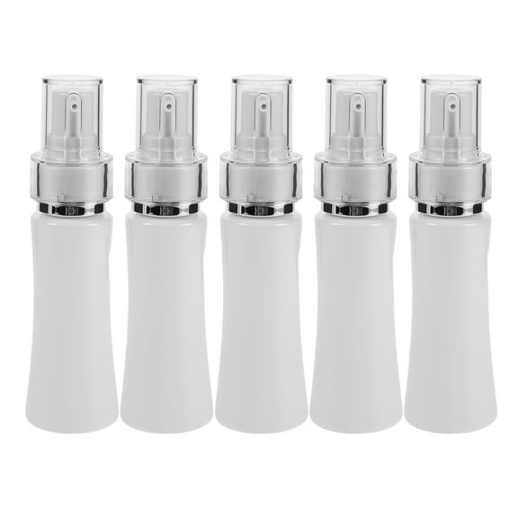 HONMEET Reusable Shampoo Bottles White Plastic 5Pcs for Travel Size Toiletries