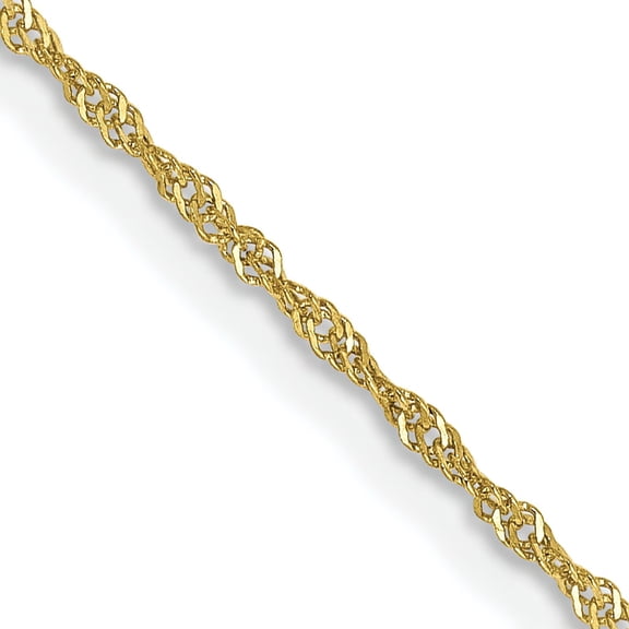 10K Yellow Gold 1.10mm Singapore Chain Female Adult Necklace Necklace Jewelry 14"