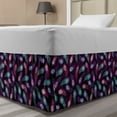 thumbnail image 1 of Peacock Bed Skirt, Energetic Contemporary Pattern Bird Plumage Pattern in Vibrant Tones, Elastic Bedskirt Dust Ruffle Wrap Around for Bedding Decor, 4 Sizes, Dark Purple Multicolor, by Ambesonne, 1 of 2