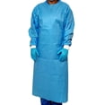 thumbnail image 1 of House Brand 910330 Level 3 Disposable Isolation Gowns Blue Medium 10/Pk, 1 of 3