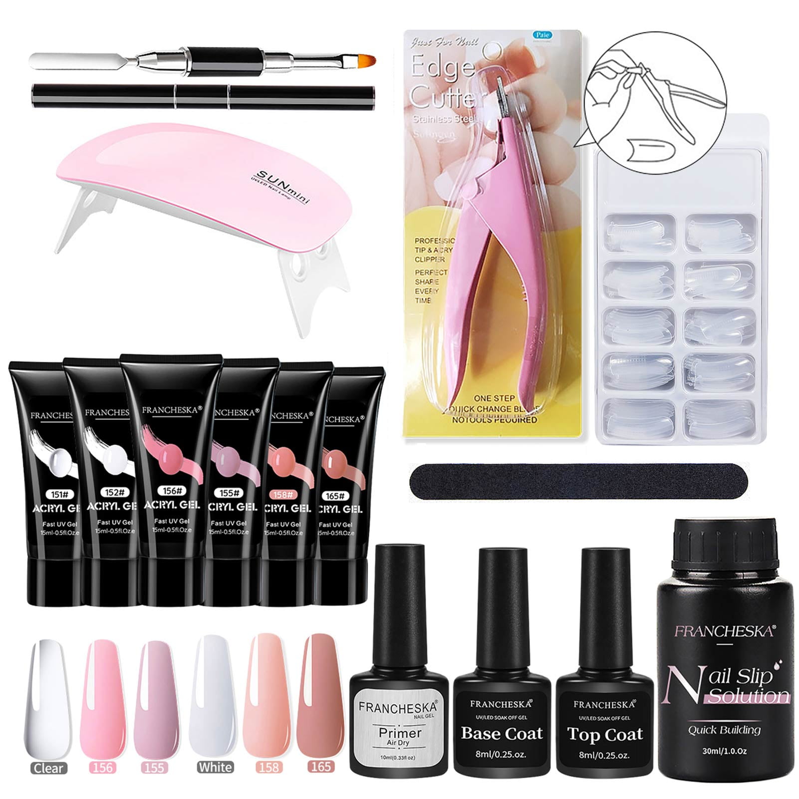 Gecorid Nail Art Extension Kit Nail Gel Starter Kit Poly Nail Gel Set - Gecorid Nail Art Extension Kit Nail Gel Starter Kit Poly Nail Gel Set -