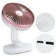 thumbnail image 2 of Ventilador de escritorio USB Mini, 4 velocidades, pequeño, recargable, escritorio de oficina en casa, mesa silenciosa, ventiladores agitadores, oro rosa, 2 of 8
