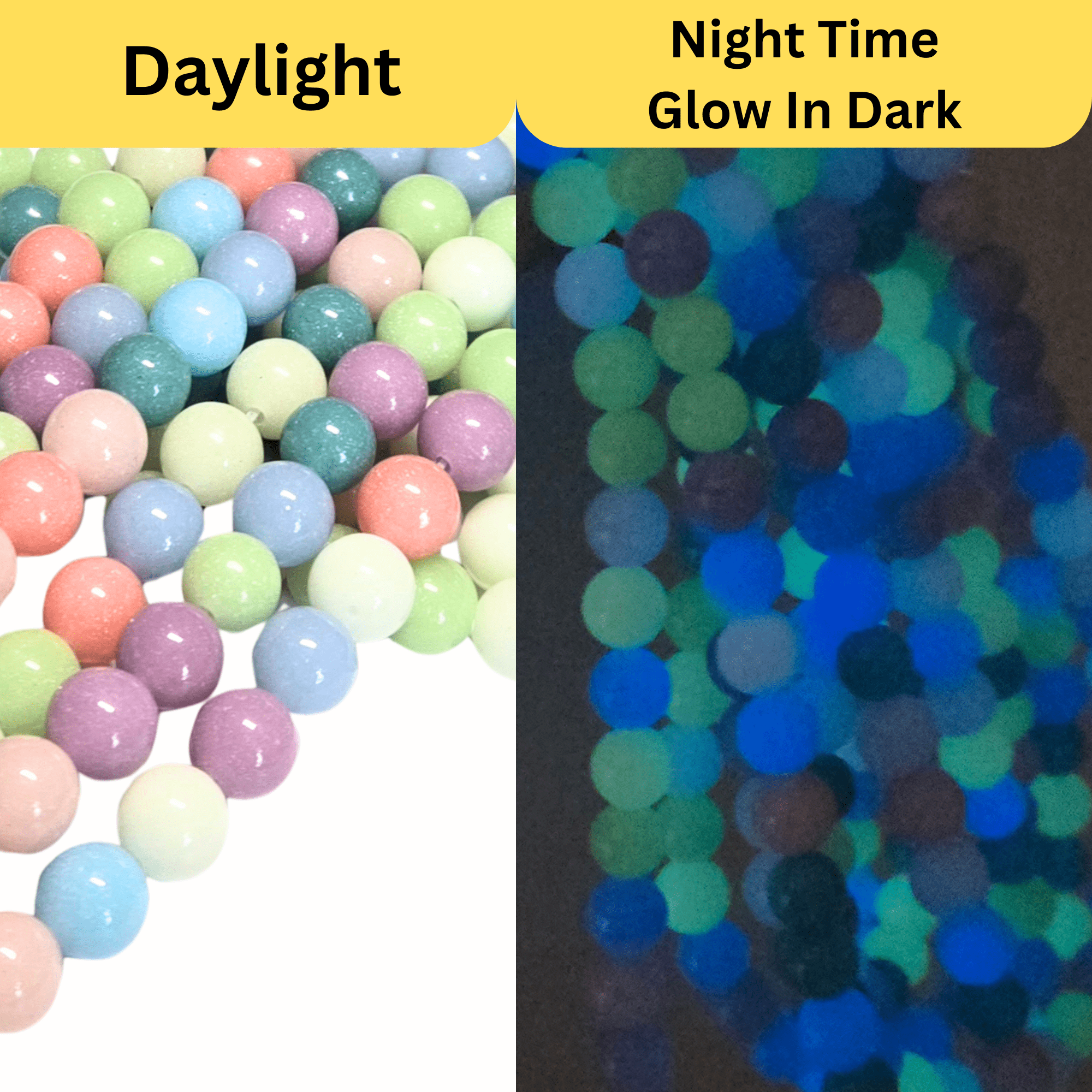 Glow In Dark Beads Glass Bulk for Bracelets, DIY Jewelry Supplies, Gift for Beaders, 8mm Round, 300 pcs