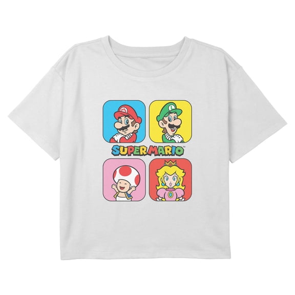 Girls Nintendo Super Mario Squares Group T Shirt