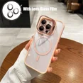 thumbnail image 1 of Luxury Transparent For Magsafe Charging Magnetic Case For iPhone 15 14 13 12 Pro Max 15 Plus Flip Lens Protection Bracket Cover, 1 of 6