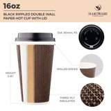 Genuine Joe 16oz Ripple Hot Cups, Pack Of 500 – 3-Layer Design, Microwave Safe, Brown