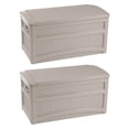 thumbnail image 1 of Suncast 73 Gallons Boîte de Rangement pour Terrasse Extérieure, Taupe (2 Paquets), 1 of 4
