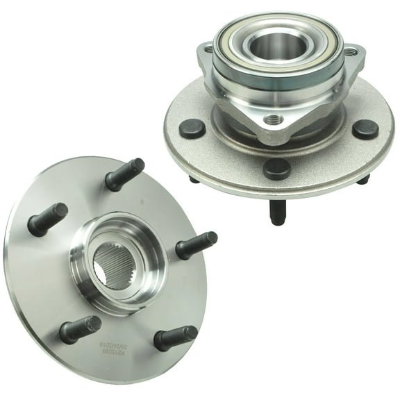 Detroit Axle - 4WD Front Wheel Bearing Hubs for 2000-2001 Dodge Ram 1500 [w/ 2-Wheel ABS], Replacement Wheel Bearing and Hubs Assembly, Pair Hubs
