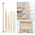 thumbnail image 5 of 5pcs/6pcs Wood Hand Loom Stick Set, Wood Weaving Crochet Needle with Wooden Shuttles Weaving Stick and Wood Weaving Rod, for, 5 of 6