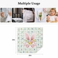 thumbnail image 5 of Easter Cloth Napkins, Spring Bunny Ears Feet Flowers Green Plaid Washable and Reusable Dinner Napkins Set of 8, Table Napkin for Kitchen Party Birthday Wedding Hotel Housewarming 20"x20", 5 of 9