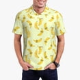 thumbnail image 5 of Yiaed BananasPrint Men's Short Sleeve Polo Shirt,Golf Polo for Men Three-Button Golf Shirt Athletic Casual Collared T-Shirt- X-Large, 5 of 7