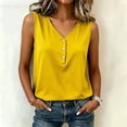 thumbnail image 5 of cocolona Summer Tank Tops for Women V Neck Sleeveless Button Shirts Casual Trendy Solid Color Blouses, 5 of 6