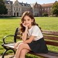 thumbnail image 6 of Eltusu Girls School Uniform Skirts, Pleated Performance Cotton Elastic Waist Skirts with Undershorts Black Size 5-6 T, 6 of 9