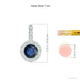thumbnail image 3 of ANGARA Natural 1.6 ct Blue Sapphire Pendant with Bar-Set Diamond in 14K White Gold for Women (Size-7mm) | September Birthstone, Anniversary, Jewelry Gift for Women | Natural Blue Sapphire Necklace, 3 of 7
