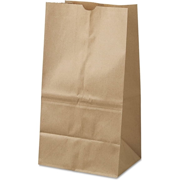 General GK25S500#25 Squat Paper Grocery Bag, 40lb Kraft, Standard 8 1/4 x6 1/8 x15 7/8, 500 bags