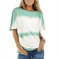 thumbnail image 1 of Nuoqisi Mode Femmes T-Shirt Imprimé Manches Courtes Col Rond T-Shirt Décontracté Hauts Blouse Femmes T-Shirts Plissés Manches Courtes Hauts Décontractés Habillés Blouses Patchwork T-Shirt Blouse, 1 of 4