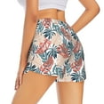 thumbnail image 4 of Picia Tropical Leaves Pattern Women's 2 in 1 Athletic Running Shorts High Waisted Workout Casual Gym Sweat Shorts with Comfy Liner Zipper Pockets-Large, 4 of 9