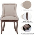 thumbnail image 6 of ODUSE-DAILY Dining Chairs Set of 2, Kitchen & Dining Room Chairs, Fabric Upholstered Dinning Chairs, Wooden Dining Table Chairs, Sillas De Comedor, Nailhead Trim, Wood Legs (Beige,Pattern, 2 Pcs), 6 of 12