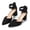 Black Suede, variant on LuckLilac Women's Pointed Toe Pumps Block Heel Ankle Strap Adjustable Buckle Heels sandals Dress Shoes for Casual Party Daily Wear