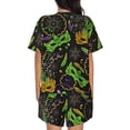 thumbnail image 3 of Lsque Carnival Mardi Gras3 Women's Short-Sleeved Pajama Set - 2 Piece Soft and Lightweight Sleepwear Set-3X-Large, 3 of 9