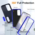 thumbnail image 3 of AUshell for Samsung Galaxy S24 Plus Case (6.7" 2024) with Foldable Kickstand, Anti-slip Tri-layer Rugged PC Frame/Back Silicone Shell Heavy Duty Protective Military-grade Shockproof, Darkblue/Darkblue, 3 of 8