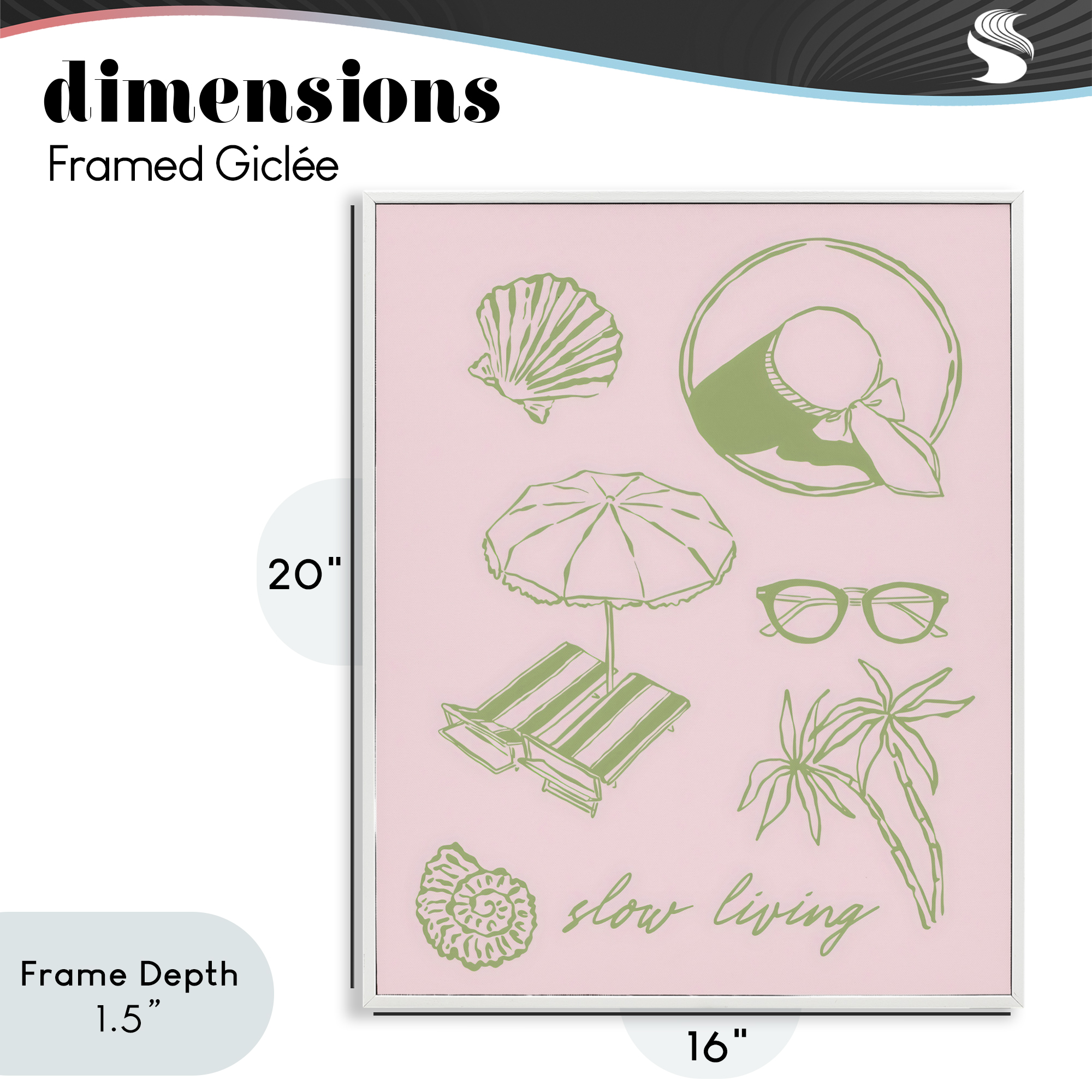 Stupell Industries Slow Beach Living White Framed Giclee Art, design by The Prints Vibe